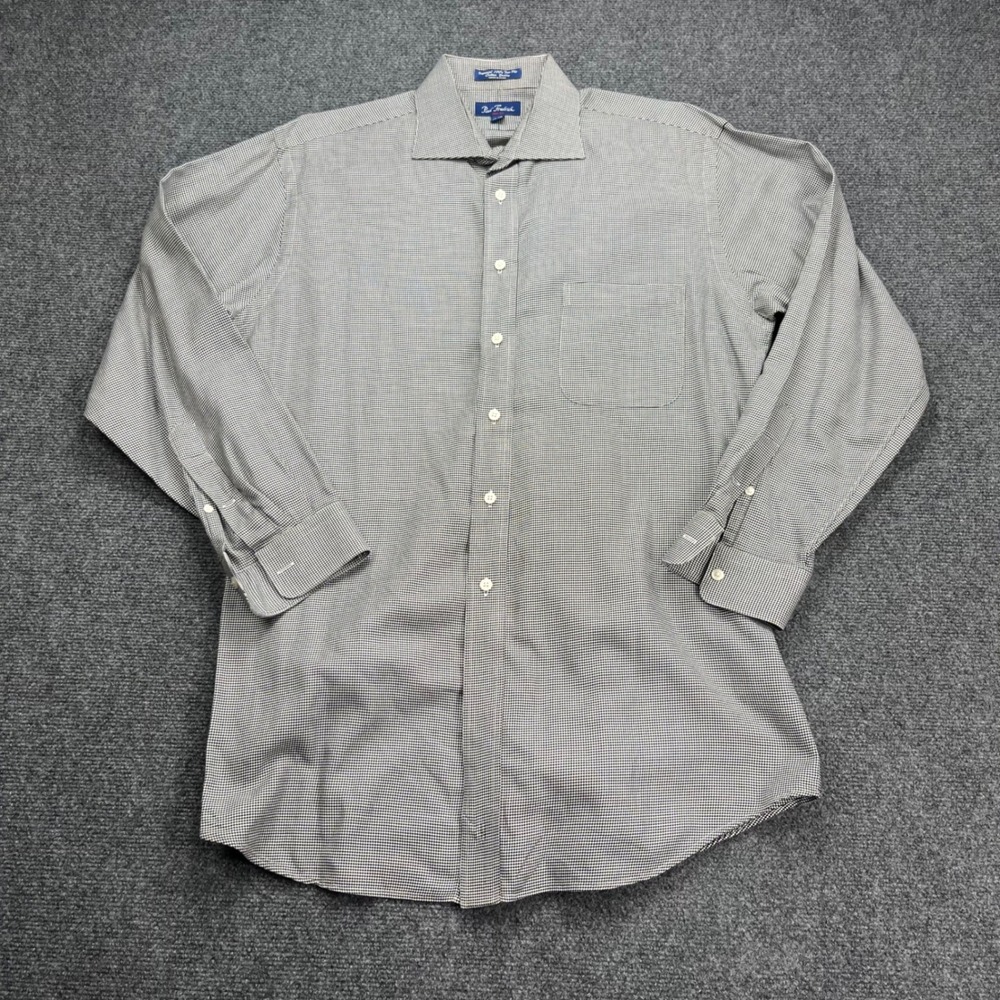 Paul Fredrick Trim Fit Houndstooth Dobby Cotton‎ Dress Button Down Shirt